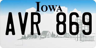 IA license plate AVR869