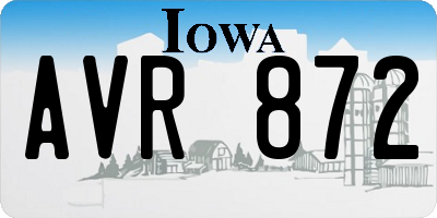 IA license plate AVR872