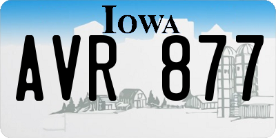 IA license plate AVR877