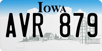 IA license plate AVR879