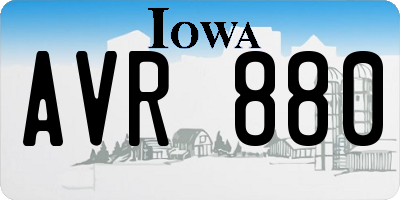 IA license plate AVR880