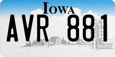 IA license plate AVR881