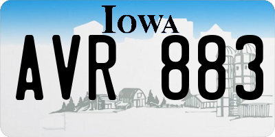 IA license plate AVR883