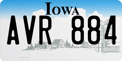 IA license plate AVR884