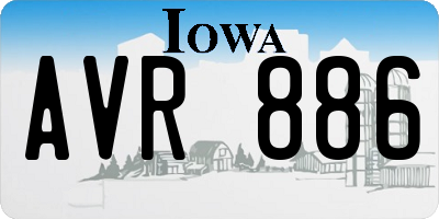 IA license plate AVR886