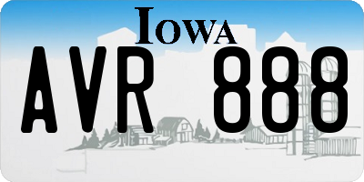 IA license plate AVR888