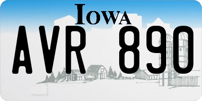 IA license plate AVR890