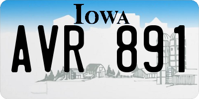 IA license plate AVR891