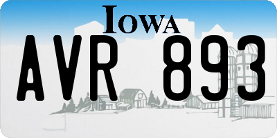 IA license plate AVR893
