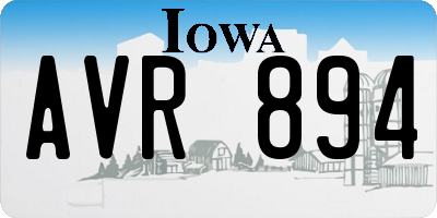 IA license plate AVR894