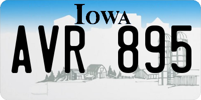 IA license plate AVR895