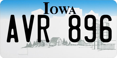 IA license plate AVR896