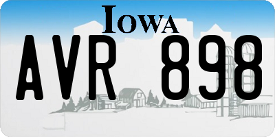 IA license plate AVR898