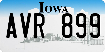 IA license plate AVR899