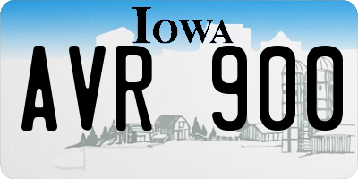 IA license plate AVR900