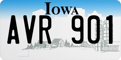 IA license plate AVR901