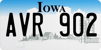 IA license plate AVR902