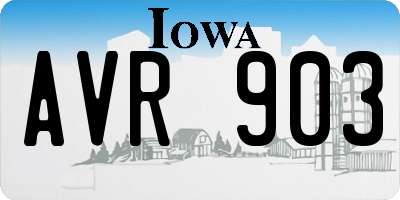 IA license plate AVR903