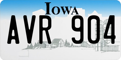 IA license plate AVR904