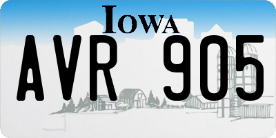 IA license plate AVR905