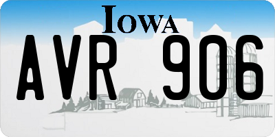 IA license plate AVR906