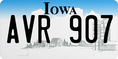 IA license plate AVR907