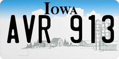 IA license plate AVR913