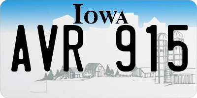 IA license plate AVR915