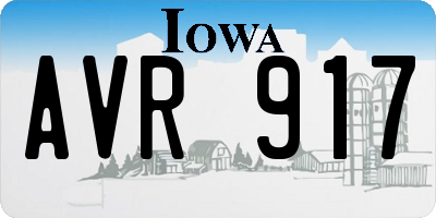 IA license plate AVR917
