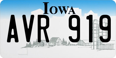 IA license plate AVR919