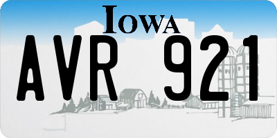 IA license plate AVR921