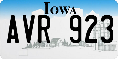 IA license plate AVR923