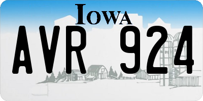 IA license plate AVR924