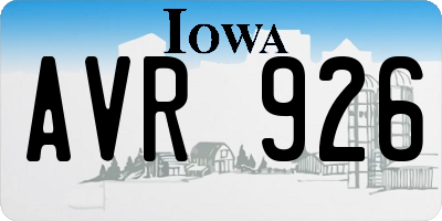 IA license plate AVR926