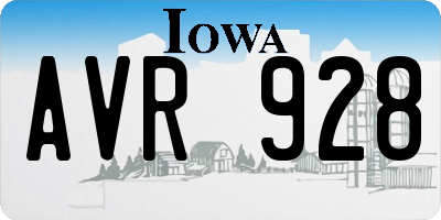 IA license plate AVR928