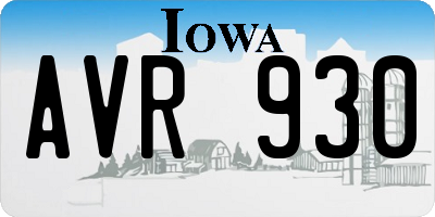 IA license plate AVR930