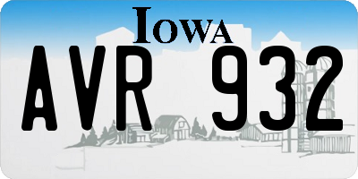 IA license plate AVR932