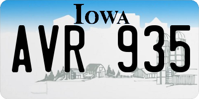 IA license plate AVR935