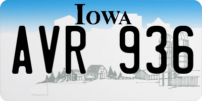 IA license plate AVR936