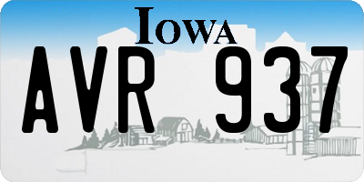 IA license plate AVR937