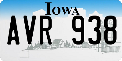 IA license plate AVR938