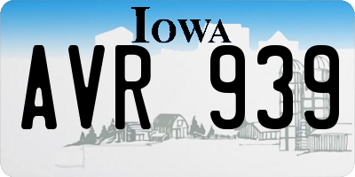 IA license plate AVR939