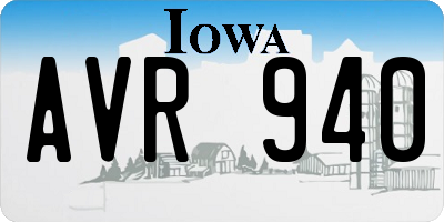 IA license plate AVR940