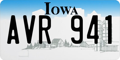 IA license plate AVR941