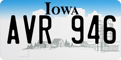 IA license plate AVR946
