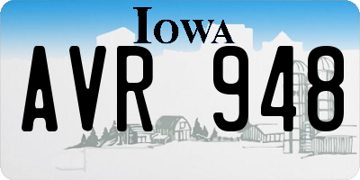 IA license plate AVR948