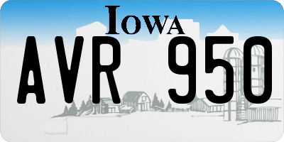 IA license plate AVR950