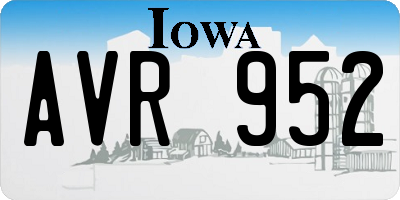 IA license plate AVR952