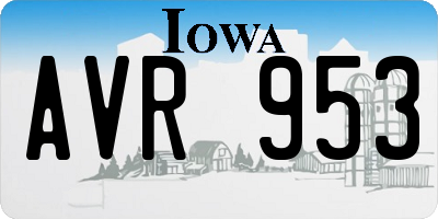 IA license plate AVR953