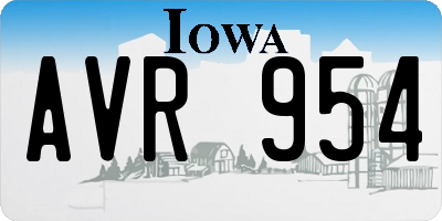 IA license plate AVR954